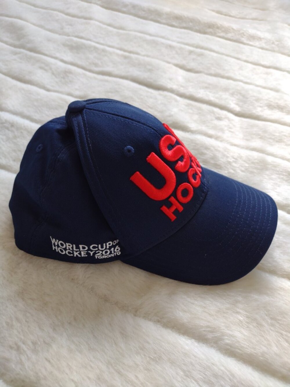 Adidas Men's Hat Cap USA Hockey 2016 World Cup of Hockey Blue L/XL Fitted - Picture 2 of 8